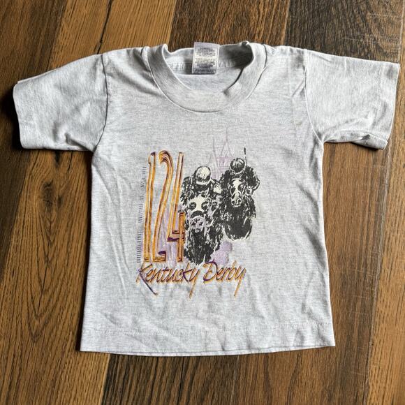 VTG 1998 Kentucky Derby 124 Kids T-Shirt Size 2–4 Fruit of the Loom USA - Picture 1 of 8